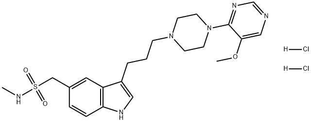 1H-Indole-5-methanesulfonamide, 3-[3-[4-(5-methoxy-4-pyrimidinyl)-1-piperazinyl]propyl]-N-methyl-, hydrochloride (1:2)|化合物 AVITRIPTAN HCL