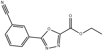 Ethyl 5-(3-cyanophenyl)-1,3,4-oxadiazole-2-carboxylate 化学構造式