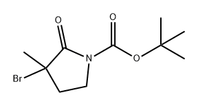 1-Pyrrolidinecarboxylic acid, 3-bromo-3-methyl-2-oxo-, 1,1-dimethylethyl ester Struktur