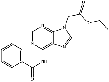 Ethyl 2-(6-benzamido-9H-purin-9-yl)acetate 化学構造式