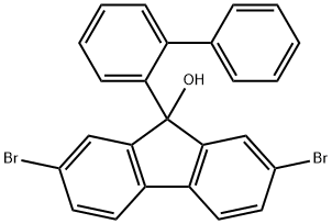 9-([1,1'-Biphenyl]-2-yl)-2,7-dibromo-9H-fluoren-9-ol 化学構造式