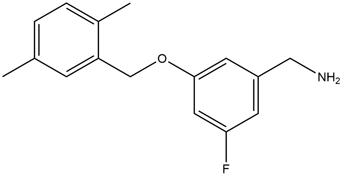 3-[(2,5-Dimethylphenyl)methoxy]-5-fluorobenzenemethanamine 结构式