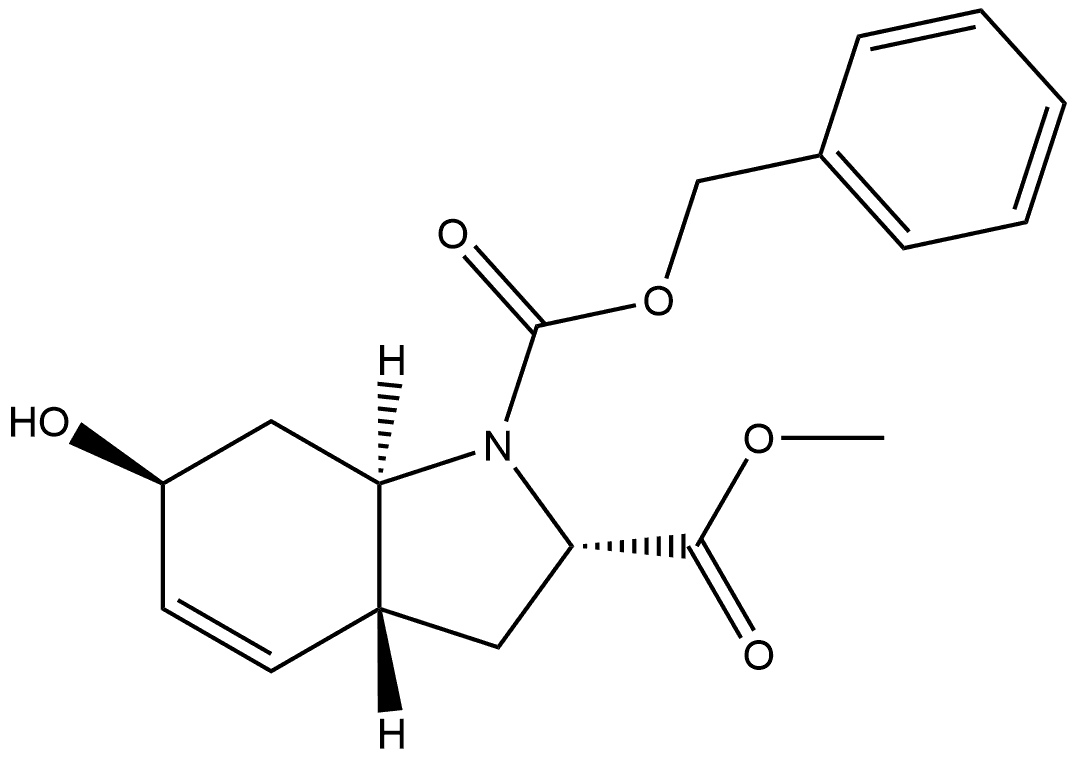 1H-Indole-1,2-dicarboxylic acid, 2,3,3a,6,7,7a-hexahydro-6-hydroxy-, 2-methyl 1-(phenylmethyl) ester, [2S-(2α,3aβ,6β,7aα)]- (9CI) Struktur