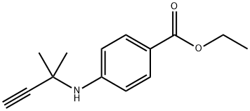 Benzoic acid, 4-[(1,1-dimethyl-2-propyn-1-yl)amino]-, ethyl ester Struktur