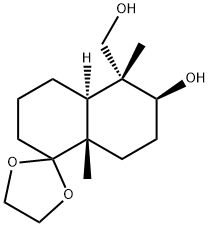 Spiro[1,3-dioxolane-2,1'(2'H)-naphthalene]-5'-methanol, octahydro-6'-hydroxy-5',8'a-dimethyl-, (4'aS,5'R,6'S,8'aS)-,172018-07-4,结构式