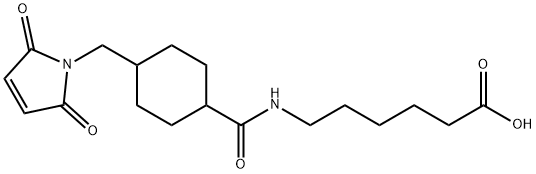 Hexanoic acid, 6-[[[4-[(2,5-dihydro-2,5-dioxo-1H-pyrrol-1-yl)methyl]cyclohexyl]carbonyl]amino]- Struktur