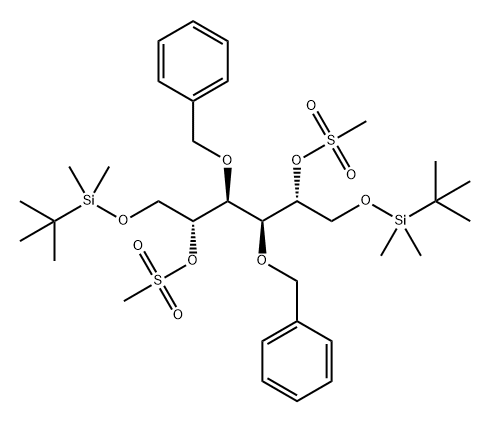 172147-86-3 D-Mannitol, 1,6-bis-O-[(1,1-dimethylethyl)dimethylsilyl]-3,4-bis-O-(phenylmethyl)-, 2,5-dimethanesulfonate