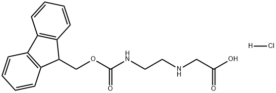 N-(2-FMOC-氨乙基)甘氨酸盐酸盐 结构式