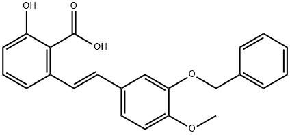 Benzoic acid, 2-hydroxy-6-[2-[4-methoxy-3-(phenylmethoxy)phenyl]ethenyl]-, (E)- (9CI)