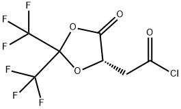 ((5S)-2,2-bis-(trifluoromethyl)-4-oxo-1,3-dioxolan-5-yl)-acetylchloride Struktur