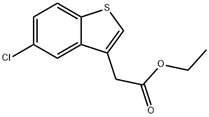 Benzo[b]thiophene-3-acetic acid, 5-chloro-, ethyl ester 化学構造式