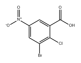 3-溴-2-氯-5-硝基苯甲酸 结构式