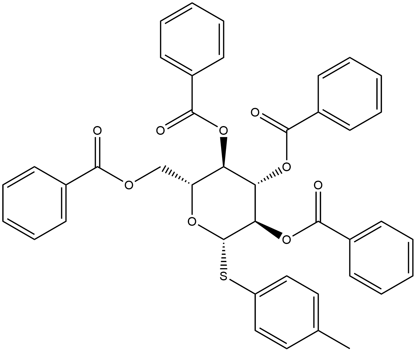 β-D-Glucopyranoside, 4-methylphenyl 1-thio-, 2,3,4,6-tetrabenzoate,172847-85-7,结构式