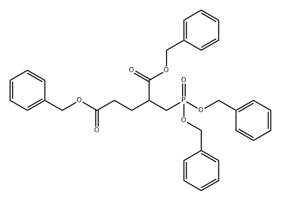 Pentanedioic acid, 2-[[bis(phenylmethoxy)phosphinyl]methyl]-, 1,5-bis(phenylmethyl) ester Struktur