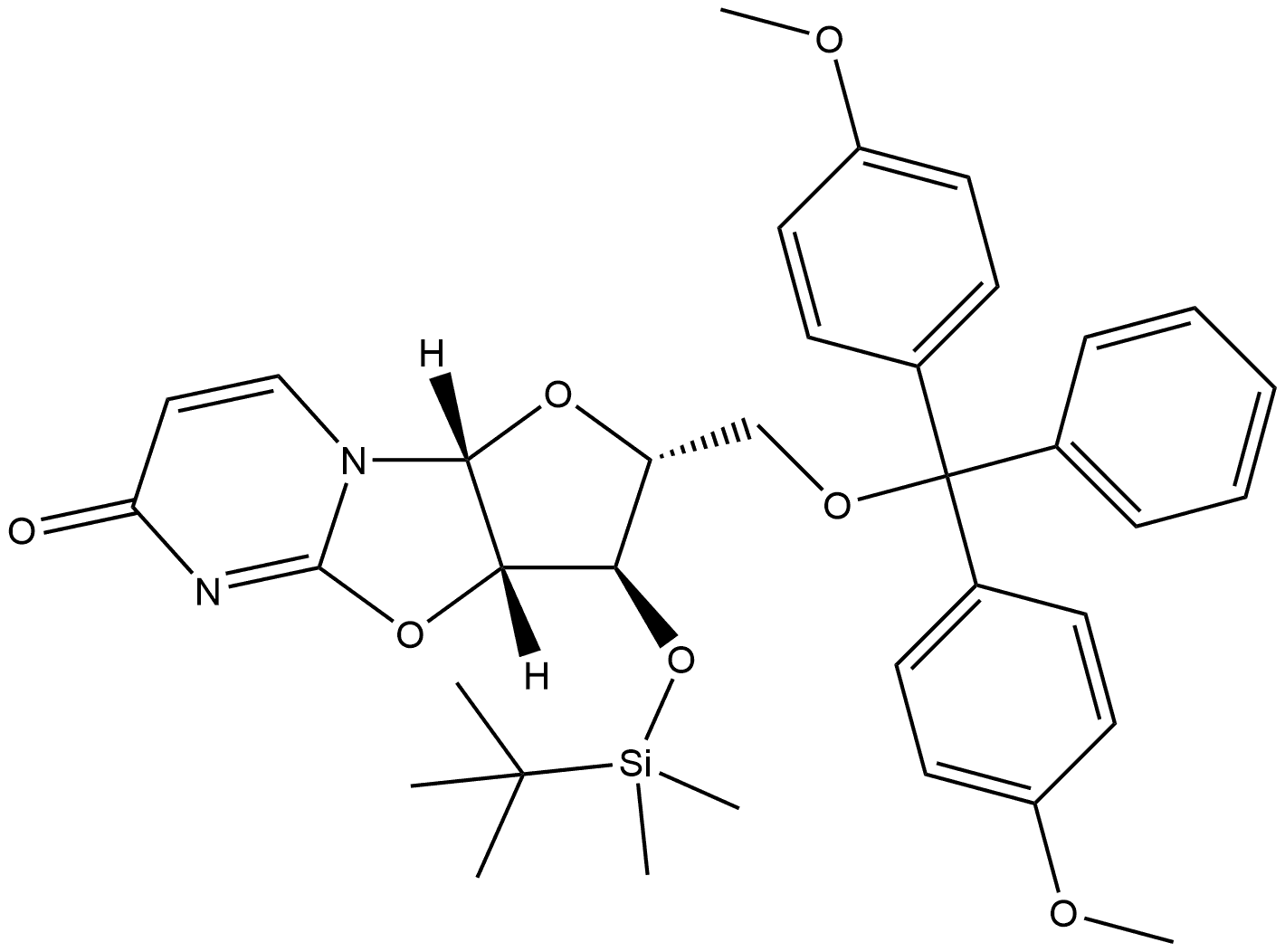 6H-Furo[2',3':4,5]oxazolo[3,2-a]pyrimidin-6-one, 2-[[bis(4-methoxyphenyl)phenylmethoxy]methyl]-3-[[(1,1-dimethylethyl)dimethylsilyl]oxy]-2,3,3a,9a-tetrahydro-, (2R,3R,3aS,9aR)- (9CI)
