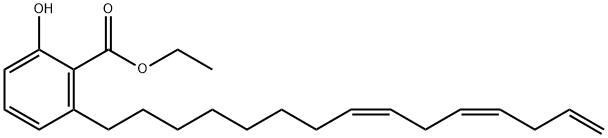 Benzoic acid, 2-hydroxy-6-(8Z,11Z)-8,11,14-pentadecatrienyl-, ethyl ester (9CI) Structure