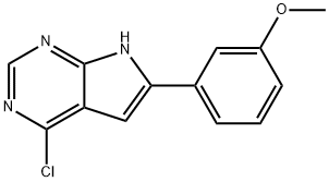 7H-Pyrrolo[2,3-d]pyrimidine, 4-chloro-6-(3-methoxyphenyl)- Structure