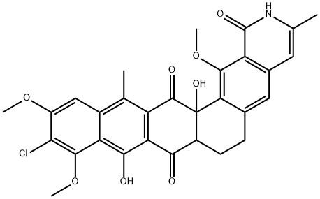 Naphthaceno[2,1-g]isoquinoline-1,8,15(2H)-trione, 11-chloro-6,7,7a,15a-tetrahydro-9,15a-dihydroxy-10,12,16-trimethoxy-3,14-dimethyl- (9CI) Structure