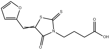 3-Thiazolidinebutanoic acid, 5-(2-furanylmethylene)-4-oxo-2-thioxo- Struktur