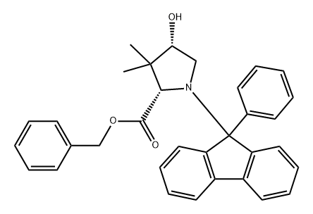 L-Proline, 4-hydroxy-3,3-dimethyl-1-(9-phenyl-9H-fluoren-9-yl)-, phenylmethyl ester, cis- (9CI)