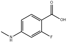 Benzoic acid, 2-fluoro-4-(methylamino)- 化学構造式