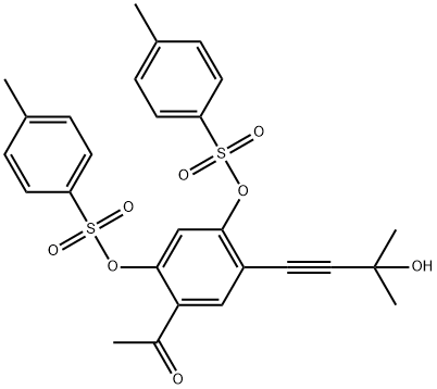 Ethanone, 1-[5-(3-hydroxy-3-methyl-1-butyn-1-yl)-2,4-bis[[(4-methylphenyl)sulfonyl]oxy]phenyl]- 化学構造式