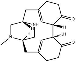 15,17-Diazatetracyclo[12.2.2.13,7.18,12]eicosa-3(20),12(19)-diene-6,9-dione, 15-methyl-, (1S,7S,8S,14S)- Structure