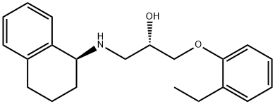 2-Propanol, 1-(2-ethylphenoxy)-3-[[(1S)-1,2,3,4-tetrahydro-1-naphthalenyl]amino]-, (2S)-,174689-38-4,结构式