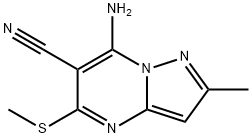 Pyrazolo[1,5-a]pyrimidine-6-carbonitrile, 7-amino-2-methyl-5-(methylthio)- Structure