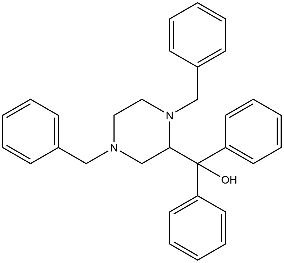 2-Piperazinemethanol, α,α-diphenyl-1,4-bis(phenylmethyl)-,17532-22-8,结构式