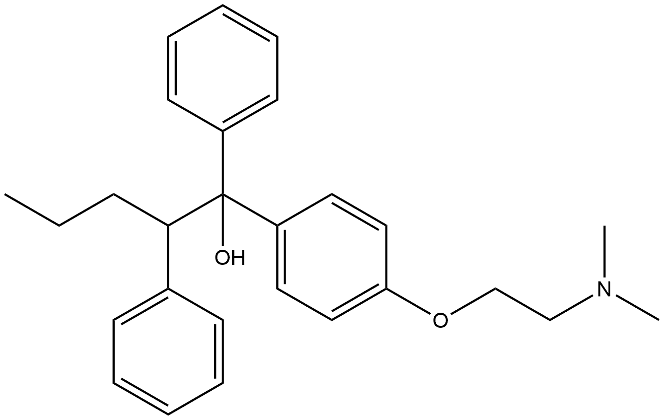 Benzeneethanol, α-[4-[2-(dimethylamino)ethoxy]phenyl]-α-phenyl-β-propyl- Structure