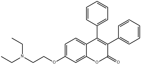 2H-1-Benzopyran-2-one, 7-[2-(diethylamino)ethoxy]-3,4-diphenyl- 化学構造式