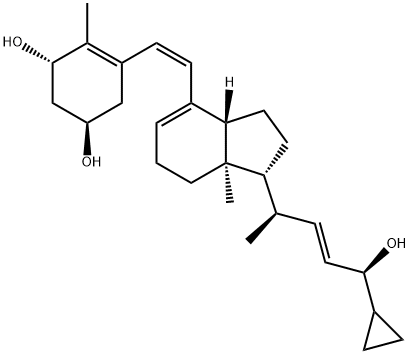 4-Cyclohexene-1,3-diol, 5-[(1Z)-2-[(1R,3aR,7aR)-1-[(1R,2E,4S)-4-cyclopropyl-4-hydroxy-1-methyl-2-buten-1-yl]-2,3,3a,6,7,7a-hexahydro-7a-methyl-1H-inden-4-yl]ethenyl]-4-methyl-, (1R,3S)- Struktur