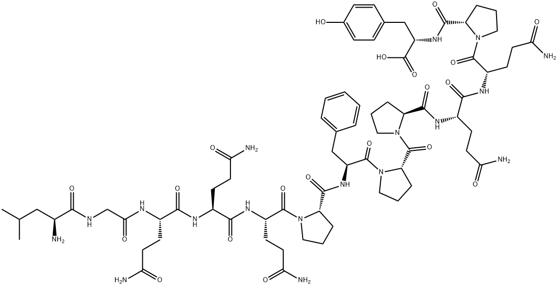L-Tyrosine, L-leucylglycyl-L-glutaminyl-L-glutaminyl-L-glutaminyl-L-prolyl-L-phenylalanyl-L-prolyl-L-prolyl-L-glutaminyl-L-glutaminyl-L-prolyl- Struktur