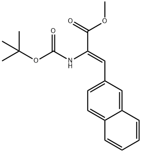 2-Propenoic acid, 2-[[(1,1-dimethylethoxy)carbonyl]amino]-3-(2-naphthalenyl)-, methyl ester, (2Z)- Structure