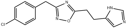 1,2,4-Oxadiazole, 3-[(4-chlorophenyl)methyl]-5-[2-(1H-imidazol-5-yl)ethyl]- Structure