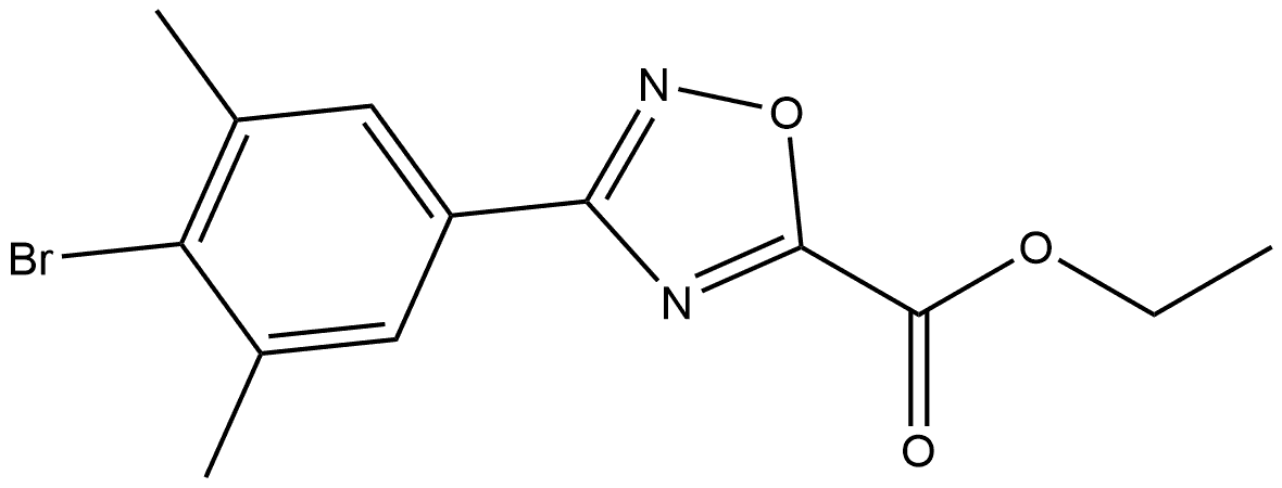 3-(4-溴-3,5-二甲基苯基)-1,2,4-噁二唑-5-甲酸乙酯,1772152-02-9,结构式