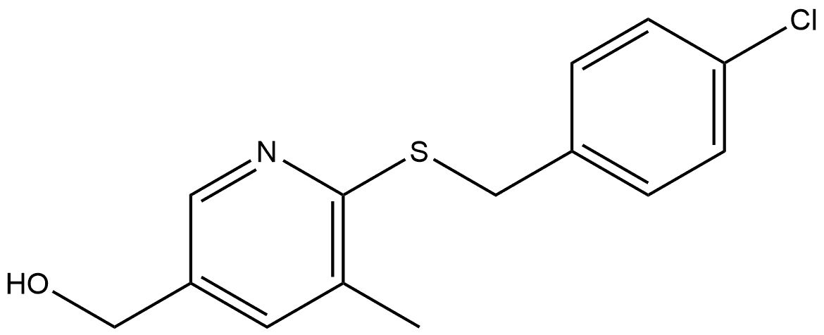 6-[[(4-Chlorophenyl)methyl]thio]-5-methyl-3-pyridinemethanol,1772492-08-6,结构式