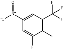 Benzene, 1-fluoro-2-methyl-5-nitro-3-(trifluoromethyl)- 化学構造式