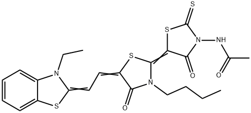 17732-25-1 N-{3'-butyl-5'-[2-(3-ethyl-1,3-benzothiazol-2(3H)-ylidene)ethylidene]-4,4'-dioxo-2-thioxo-2',5-bis(1,3-thiazolidin-2-ylidene)-3-yl}acetamide