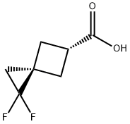 Spiro[2.3]hexane-5-carboxylic acid, 1,1-difluoro-, trans- Structure