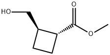 Cyclobutanecarboxylic acid, 2-(hydroxymethyl)-, methyl ester, (1R,2R)- 化学構造式