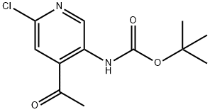 N-(4-乙酰基-6-氯-3-吡啶基)氨基甲酸叔丁酯, 1773562-95-0, 结构式