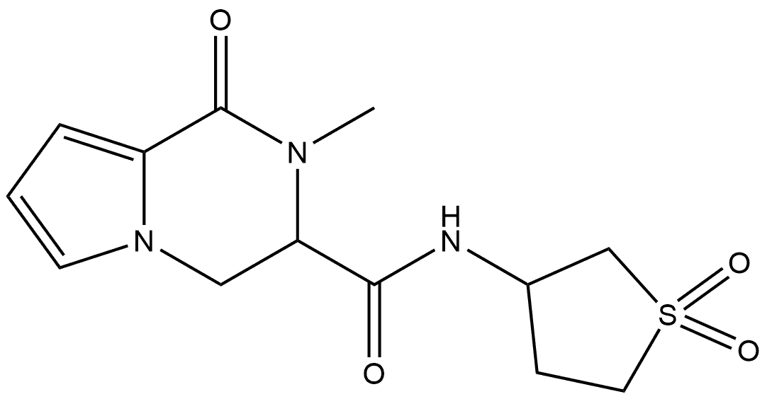 1,2,3,4-Tetrahydro-2-methyl-1-oxo-N-(tetrahydro-1,1-dioxido-3-thienyl)pyrrolo[1,2-a]pyrazine-3-carboxamide 结构式