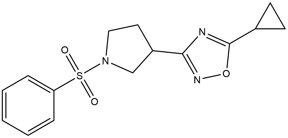 5-Cyclopropyl-3-[1-(phenylsulfonyl)-3-pyrrolidinyl]-1,2,4-oxadiazole 结构式