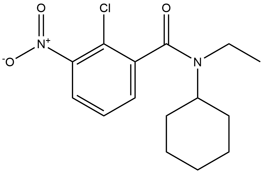 2-chloro-N-cyclohexyl-N-ethyl-3-nitrobenzamide 结构式