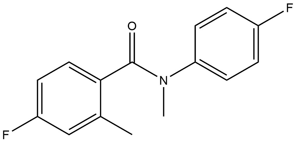 4-Fluoro-N-(4-fluorophenyl)-N,2-dimethylbenzamide 结构式