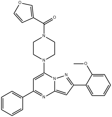 Methanone, 3-furanyl[4-[2-(2-methoxyphenyl)-5-phenylpyrazolo[1,5-a]pyrimidin-7-yl]-1-piperazinyl]- Structure