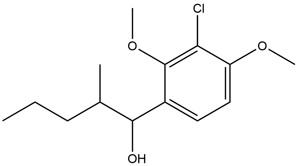 3-Chloro-2,4-dimethoxy-α-(1-methylbutyl)benzenemethanol,1778230-55-9,结构式