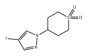 1H-Pyrazole, 4-iodo-1-(tetrahydro-1,1-dioxido-2H-thiopyran-4-yl)- Structure